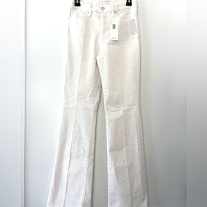 NWT Good American Cream Flare Jeans